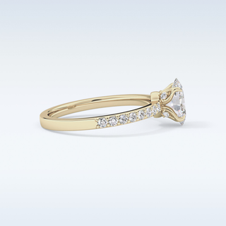 0.83 CT Pave Engagement Ring Featuring Oval Moissanite