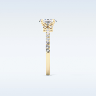 0.83 CT Pave Engagement Ring Featuring Oval Moissanite