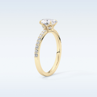0.83 CT Pave Engagement Ring Featuring Oval Moissanite