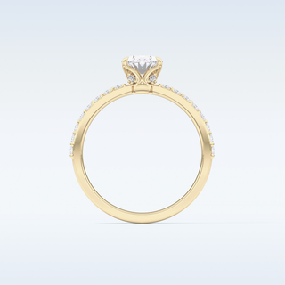 0.83 CT Pave Engagement Ring Featuring Oval Moissanite
