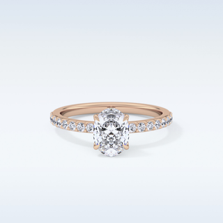 0.83 CT Pave Engagement Ring Featuring Oval Moissanite