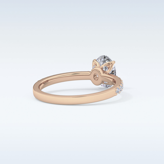 0.83 CT Pave Engagement Ring Featuring Oval Moissanite