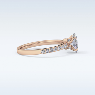 0.83 CT Pave Engagement Ring Featuring Oval Moissanite