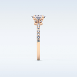 0.83 CT Pave Engagement Ring Featuring Oval Moissanite