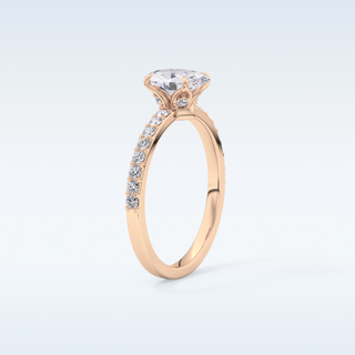 0.83 CT Pave Engagement Ring Featuring Oval Moissanite