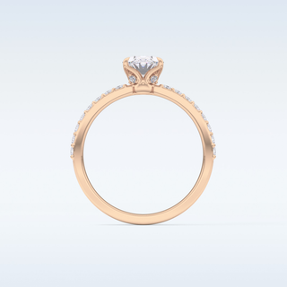 0.83 CT Pave Engagement Ring Featuring Oval Moissanite