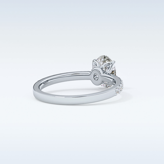 0.83 CT Pave Engagement Ring Featuring Oval Moissanite