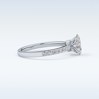 0.83 CT Pave Engagement Ring Featuring Oval Moissanite