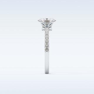 0.83 CT Pave Engagement Ring Featuring Oval Moissanite