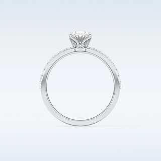 0.83 CT Pave Engagement Ring Featuring Oval Moissanite