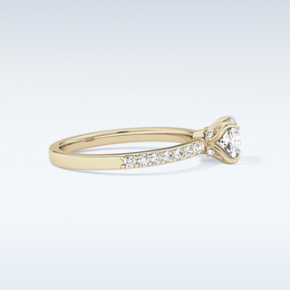 0.86 CT Pave Engagement Ring Featuring Cushion Moissanite