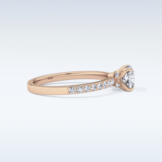 0.86 CT Pave Engagement Ring Featuring Cushion Moissanite