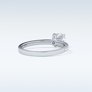 0.86 CT Pave Engagement Ring Featuring Cushion Moissanite