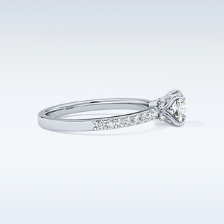 0.86 CT Pave Engagement Ring Featuring Cushion Moissanite