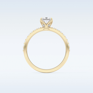 0.78 CT Pave Engagement Ring Featuring Princess Moissanite