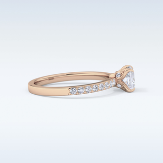 0.78 CT Pave Engagement Ring Featuring Princess Moissanite