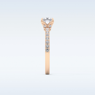 0.78 CT Pave Engagement Ring Featuring Princess Moissanite