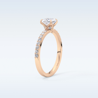 0.78 CT Pave Engagement Ring Featuring Princess Moissanite