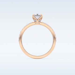 0.78 CT Pave Engagement Ring Featuring Princess Moissanite