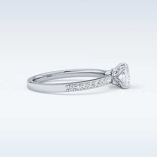 0.78 CT Pave Engagement Ring Featuring Princess Moissanite