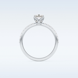 0.78 CT Pave Engagement Ring Featuring Princess Moissanite