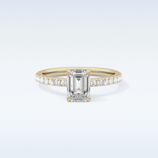 1.02 CT Pave Engagement Ring Featuring Emerald Moissanite