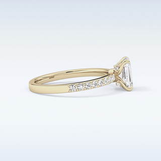 1.02 CT Pave Engagement Ring Featuring Emerald Moissanite
