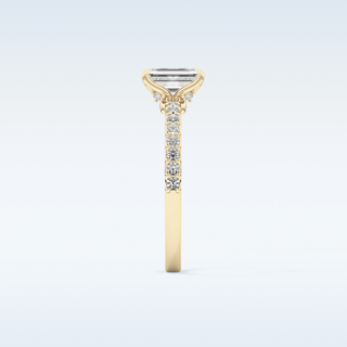 1.02 CT Pave Engagement Ring Featuring Emerald Moissanite