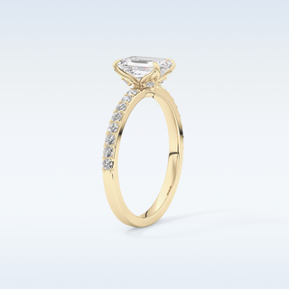 1.02 CT Pave Engagement Ring Featuring Emerald Moissanite