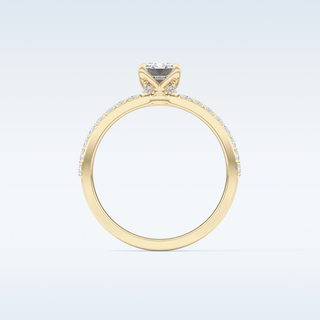 1.02 CT Pave Engagement Ring Featuring Emerald Moissanite
