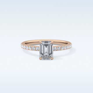 1.02 CT Pave Engagement Ring Featuring Emerald Moissanite