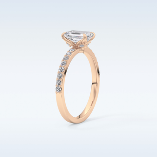 1.02 CT Pave Engagement Ring Featuring Emerald Moissanite