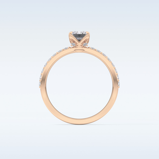 1.02 CT Pave Engagement Ring Featuring Emerald Moissanite