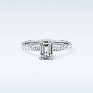 1.02 CT Pave Engagement Ring Featuring Emerald Moissanite