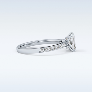 1.02 CT Pave Engagement Ring Featuring Emerald Moissanite