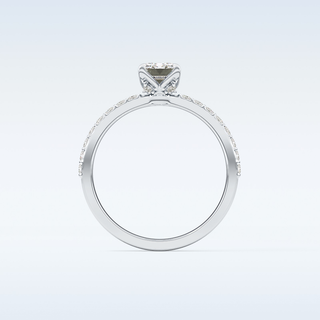 1.02 CT Pave Engagement Ring Featuring Emerald Moissanite