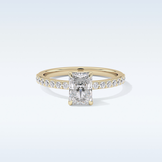 1.21 CT Pave Engagement Ring Featuring Radiant Moissanite