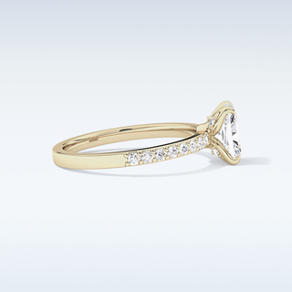 1.21 CT Pave Engagement Ring Featuring Radiant Moissanite
