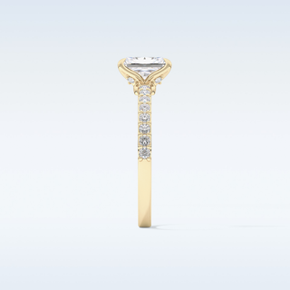 1.21 CT Pave Engagement Ring Featuring Radiant Moissanite