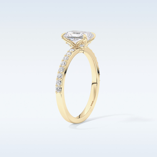 1.21 CT Pave Engagement Ring Featuring Radiant Moissanite