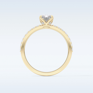 1.21 CT Pave Engagement Ring Featuring Radiant Moissanite