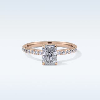1.21 CT Pave Engagement Ring Featuring Radiant Moissanite