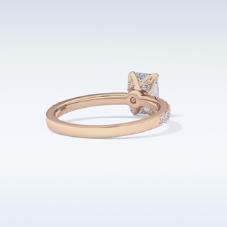 1.21 CT Pave Engagement Ring Featuring Radiant Moissanite