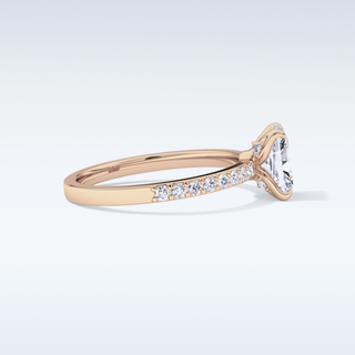 1.21 CT Pave Engagement Ring Featuring Radiant Moissanite