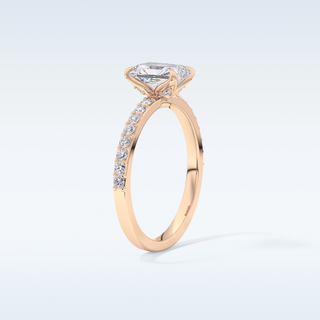 1.21 CT Pave Engagement Ring Featuring Radiant Moissanite