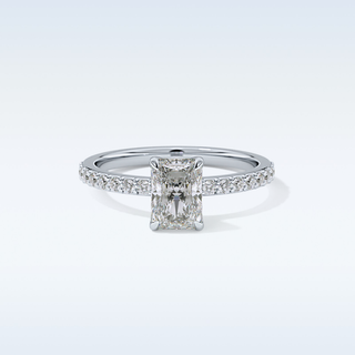 1.21 CT Pave Engagement Ring Featuring Radiant Moissanite