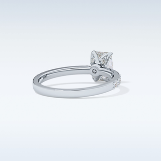 1.21 CT Pave Engagement Ring Featuring Radiant Moissanite
