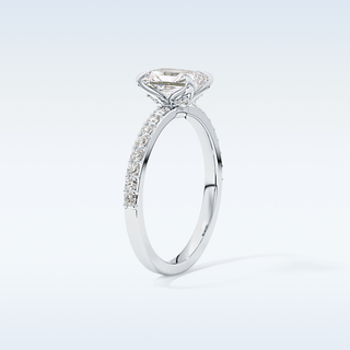 1.21 CT Pave Engagement Ring Featuring Radiant Moissanite