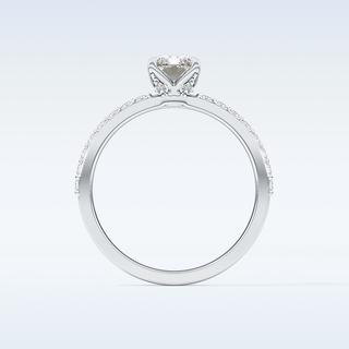 1.21 CT Pave Engagement Ring Featuring Radiant Moissanite