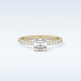 0.86 CT Pave Engagement Ring Featuring Asscher Moissanite 7